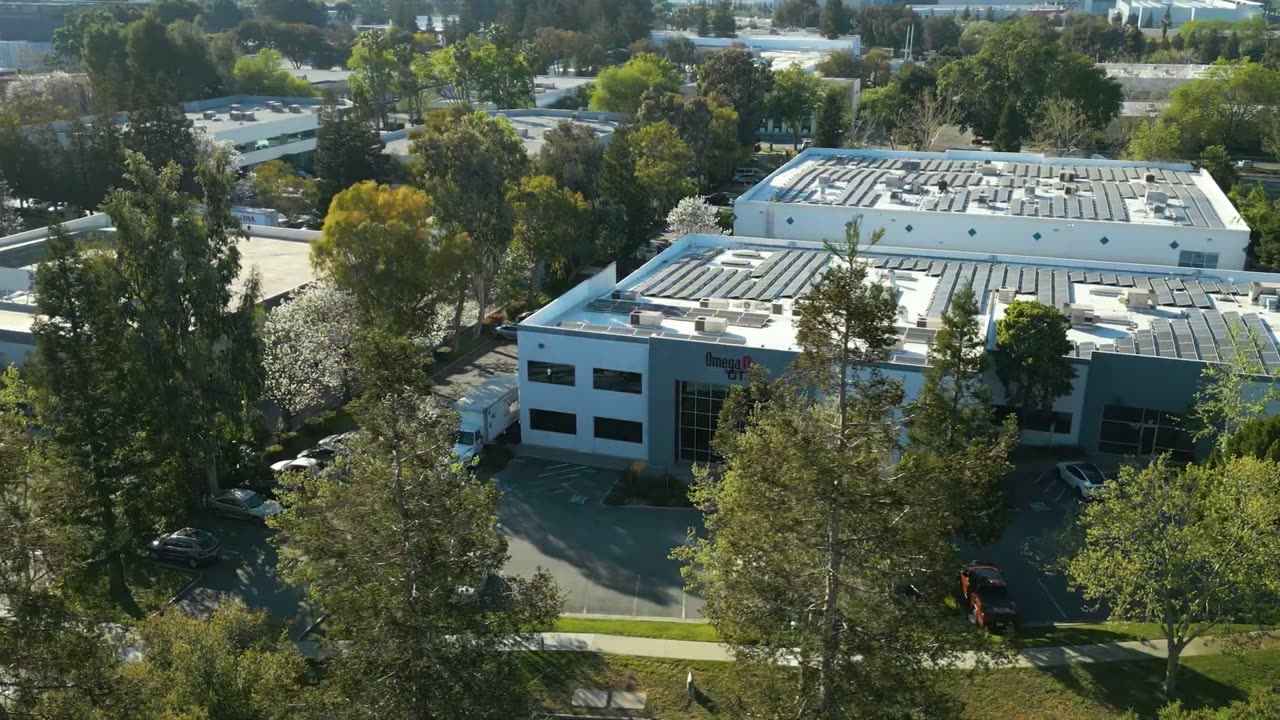 Aerial view of the Omega GTI headquarters in San Jose