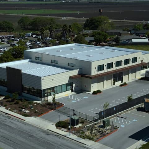 Aerial view of the Omega GTI primary warehouse in San Jose, California