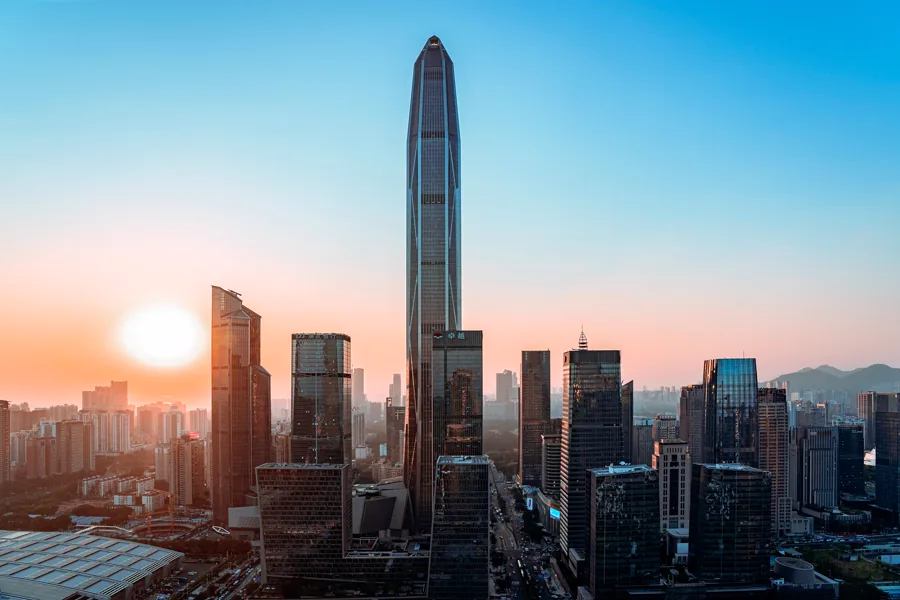 Shenzhen cityscape near the Omega GTI China office